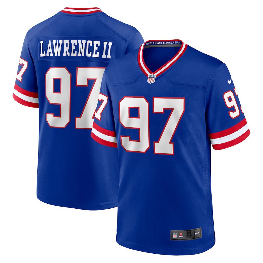 Men New York Giants 97 Dexter Lawrence II Nike Royal Classic Game Player NFL Jersey